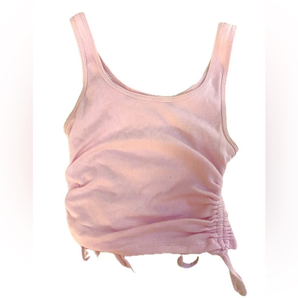 Hollister Pink Ruched Tie Sides Crop Tank Top